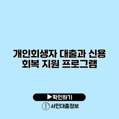 개인회생자 대출과 신용 회복 지원 프로그램