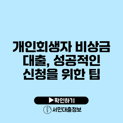개인회생자 비상금 대출, 성공적인 신청을 위한 팁