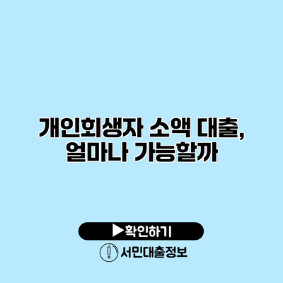 개인회생자 소액 대출, 얼마나 가능할까?
