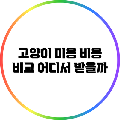 고양이 미용 비용 비교: 어디서 받을까?