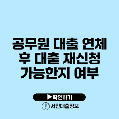 공무원 대출 연체 후 대출 재신청 가능한지 여부