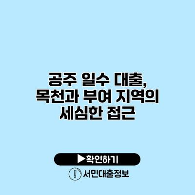 공주 일수 대출, 목천과 부여 지역의 세심한 접근