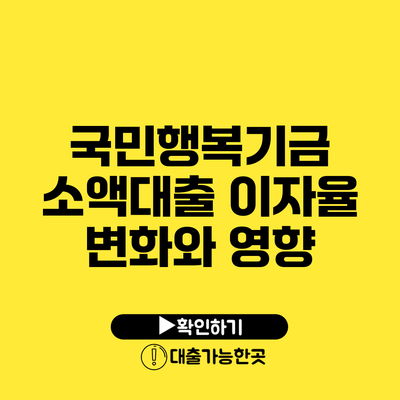 국민행복기금 소액대출 이자율 변화와 영향