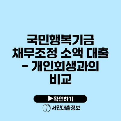 국민행복기금 채무조정 소액 대출 - 개인회생과의 비교