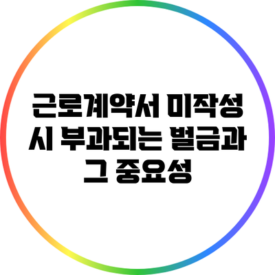 근로계약서 미작성 시 부과되는 벌금과 그 중요성