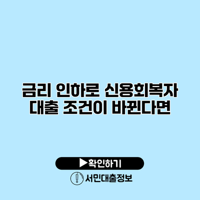 금리 인하로 신용회복자 대출 조건이 바뀐다면?