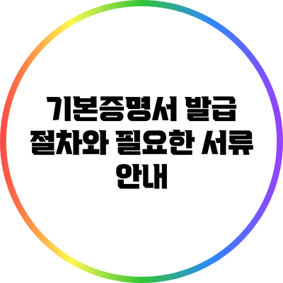 기본증명서 발급 절차와 필요한 서류 안내