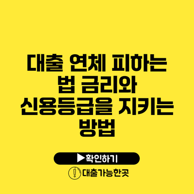 대출 연체 피하는 법 금리와 신용등급을 지키는 방법