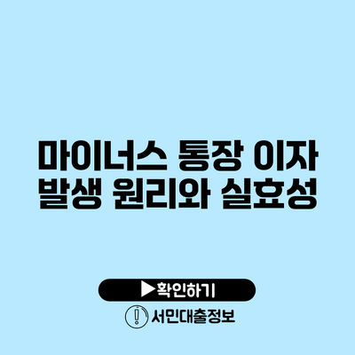 마이너스 통장 이자 발생 원리와 실효성