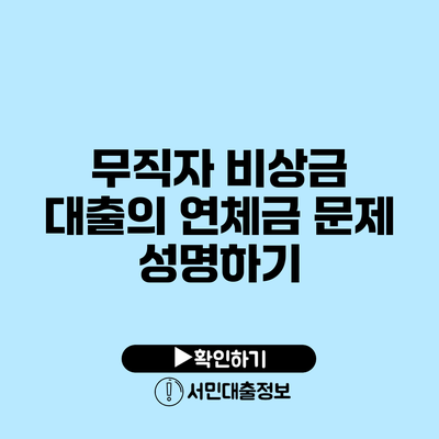 무직자 비상금 대출의 연체금 문제 성명하기