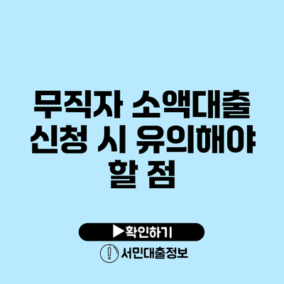무직자 소액대출 신청 시 유의해야 할 점