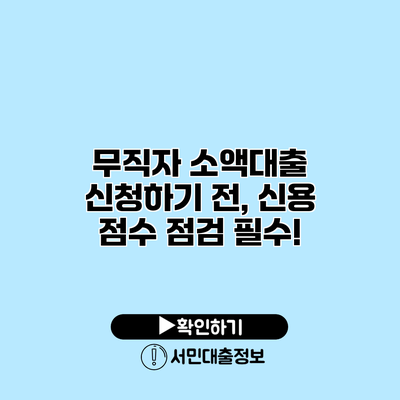 무직자 소액대출 신청하기 전, 신용 점수 점검 필수!