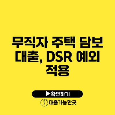 무직자 주택 담보 대출, DSR 예외 적용