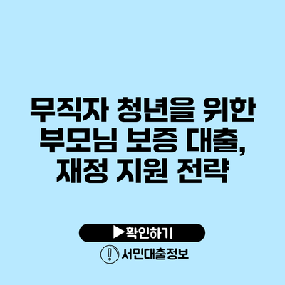 무직자 청년을 위한 부모님 보증 대출, 재정 지원 전략
