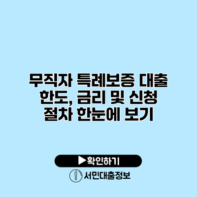 무직자 특례보증 대출 한도, 금리 및 신청 절차 한눈에 보기