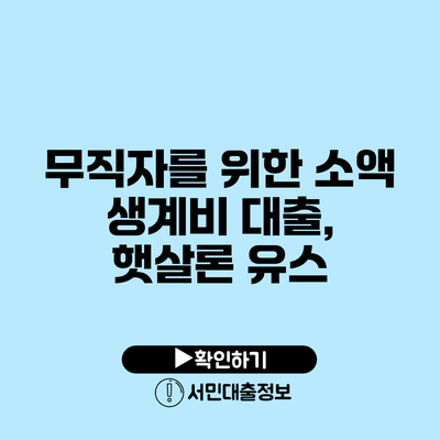 무직자를 위한 소액 생계비 대출, 햇살론 유스