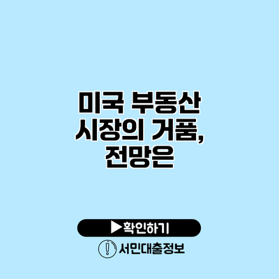 미국 부동산 시장의 거품, 전망은?