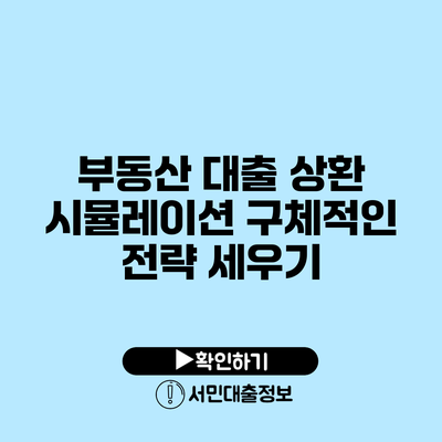 부동산 대출 상환 시뮬레이션: 구체적인 전략 세우기