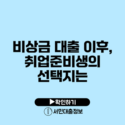 비상금 대출 이후, 취업준비생의 선택지는?