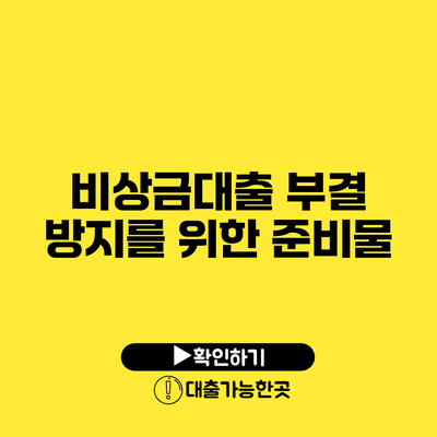 비상금대출 부결 방지를 위한 준비물