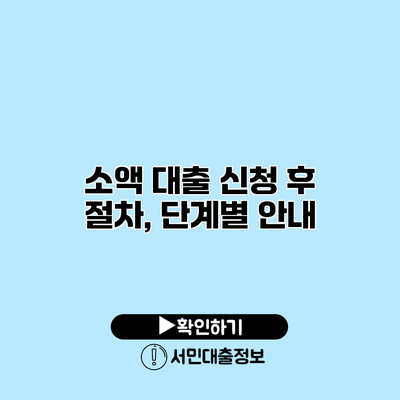 소액 대출 신청 후 절차, 단계별 안내