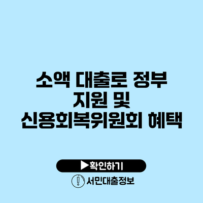 소액 대출로 정부 지원 및 신용회복위원회 혜택