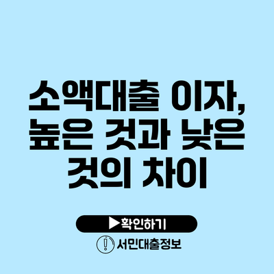 소액대출 이자, 높은 것과 낮은 것의 차이