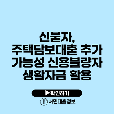 신불자, 주택담보대출 추가 가능성: 신용불량자 생활자금 활용