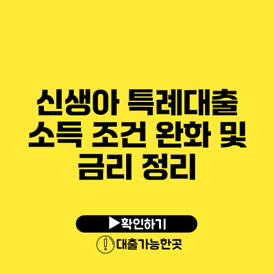신생아 특례대출 소득 조건 완화 및 금리 정리