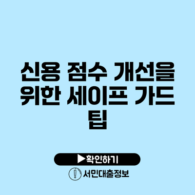 신용 점수 개선을 위한 세이프 가드 팁