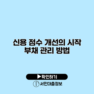 신용 점수 개선의 시작: 부채 관리 방법