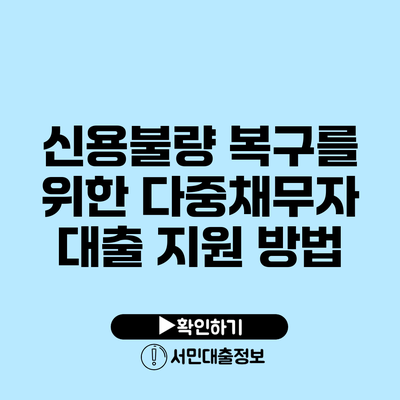 신용불량 복구를 위한 다중채무자 대출 지원 방법