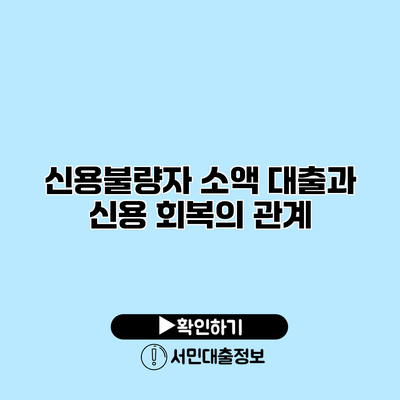 신용불량자 소액 대출과 신용 회복의 관계