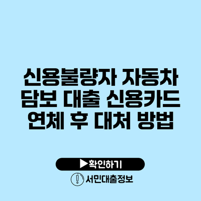 신용불량자 자동차 담보 대출: 신용카드 연체 후 대처 방법