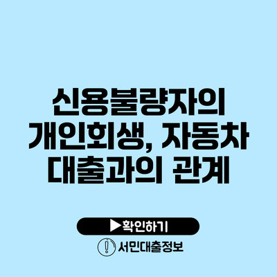 신용불량자의 개인회생, 자동차 대출과의 관계
