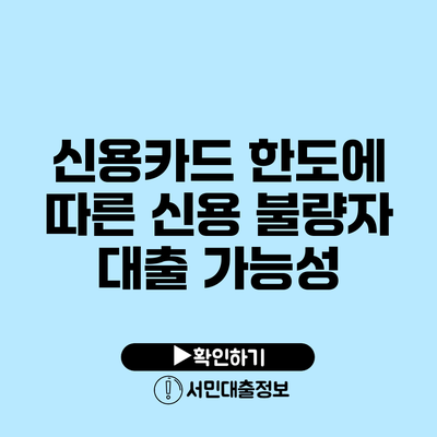 신용카드 한도에 따른 신용 불량자 대출 가능성