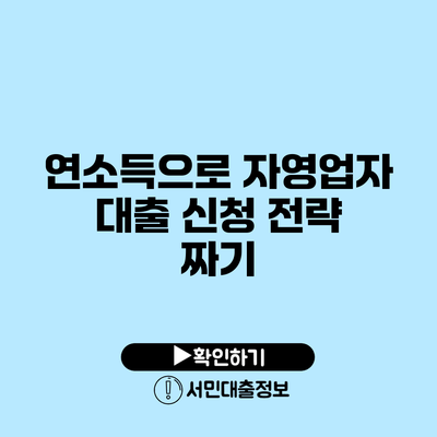 연소득으로 자영업자 대출 신청 전략 짜기