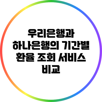 우리은행과 하나은행의 기간별 환율 조회 서비스 비교