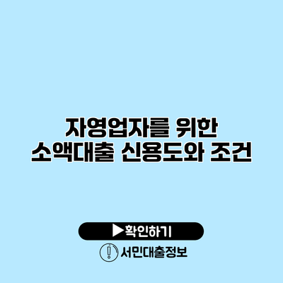 자영업자를 위한 소액대출: 신용도와 조건