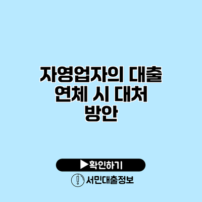 자영업자의 대출 연체 시 대처 방안
