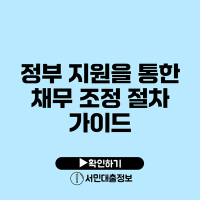 정부 지원을 통한 채무 조정 절차 가이드