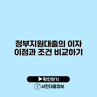 정부지원대출의 이자 이점과 조건 비교하기