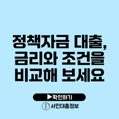정책자금 대출, 금리와 조건을 비교해 보세요
