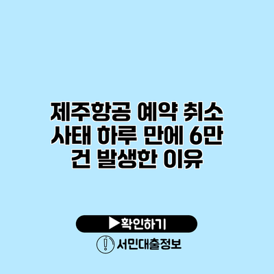제주항공 예약 취소 사태: 하루 만에 6만 건 발생한 이유