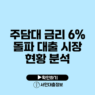 주담대 금리 6% 돌파: 대출 시장 현황 분석