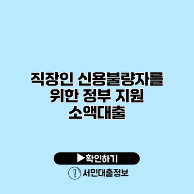 직장인 신용불량자를 위한 정부 지원 소액대출
