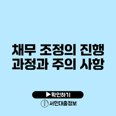 채무 조정의 진행 과정과 주의 사항