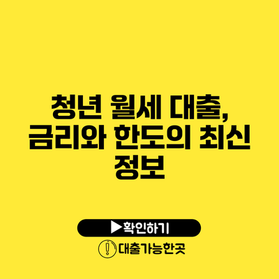 청년 월세 대출, 금리와 한도의 최신 정보