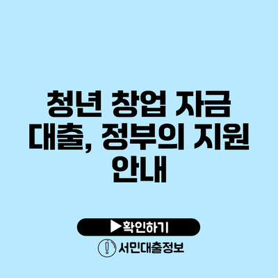 청년 창업 자금 대출, 정부의 지원 안내