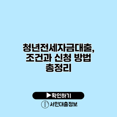 청년전세자금대출, 조건과 신청 방법 총정리